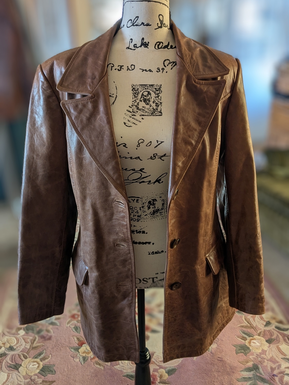 Classic Brown Leather Blazer